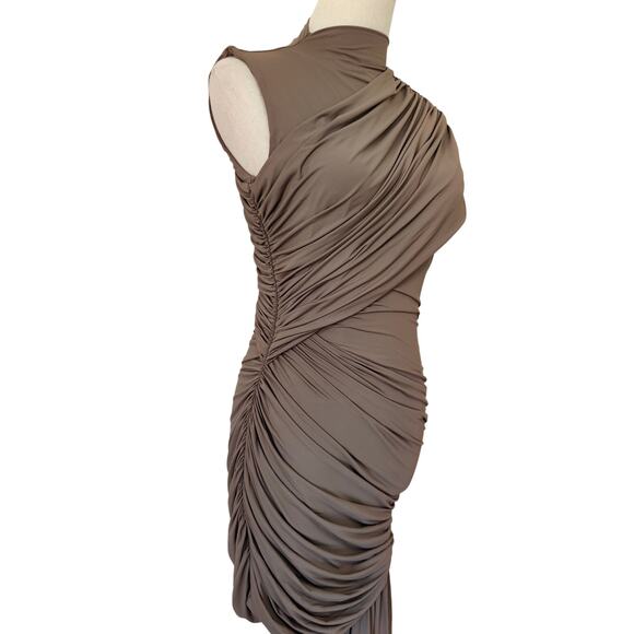 DE LA VALI ravenna mini dress In Taupe US 6 - Picture 5 of 9
